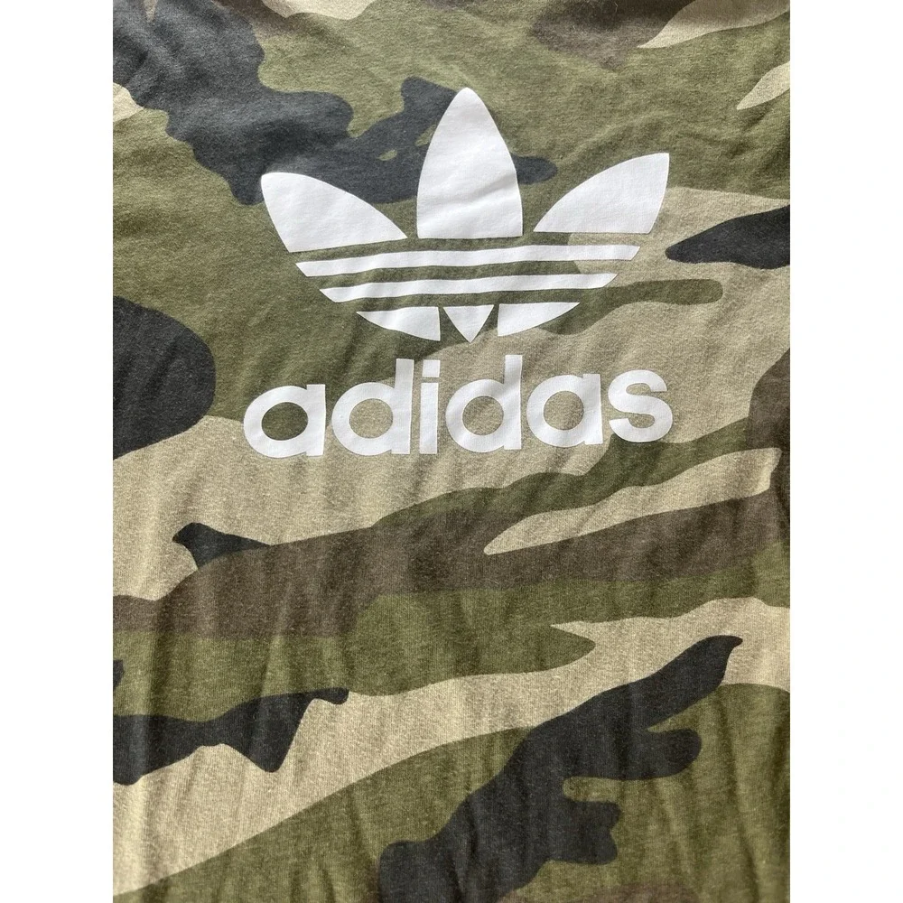 Adidas Originals Shirt Mens Medium Camo Trefoil Logo Graphic Tee